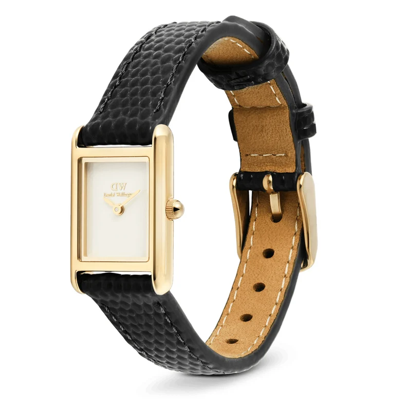 Daniel Wellington Bound Mini Black Lizard Goldfarben Damen Uhr DW00100903