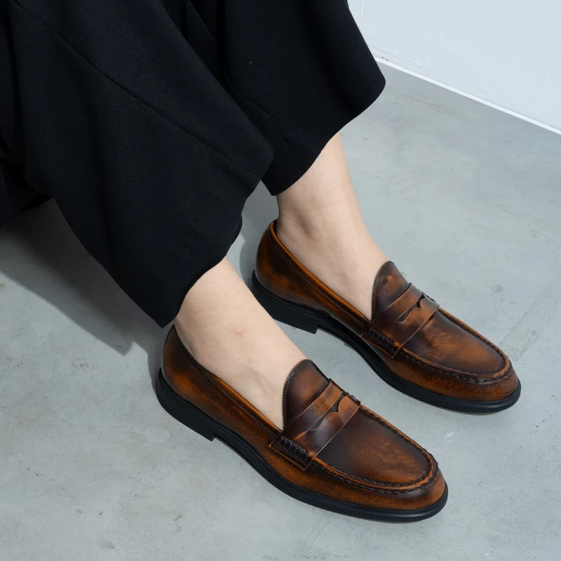 Isabel Bernard Vendôme Blandine cognacfarbene Spazzolato-Leder Loafer IB51015-636-35