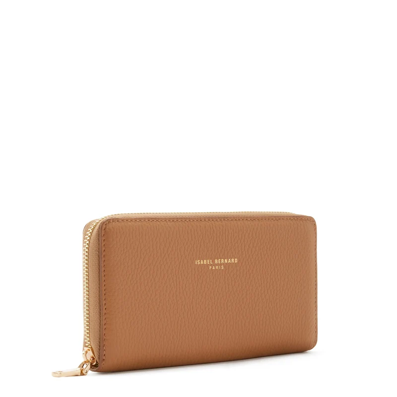 Isabel Bernard Honoré Léa Camel Kalbsleder Portemonnaie mit Reißverschluss IB23023