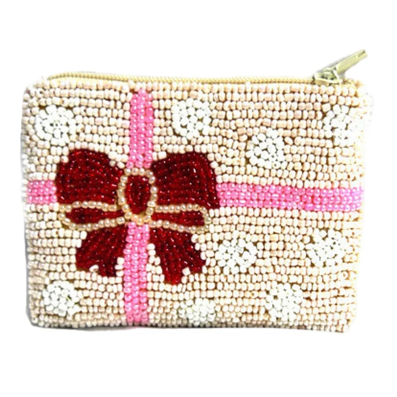 Present With Bow Beaded Wallet