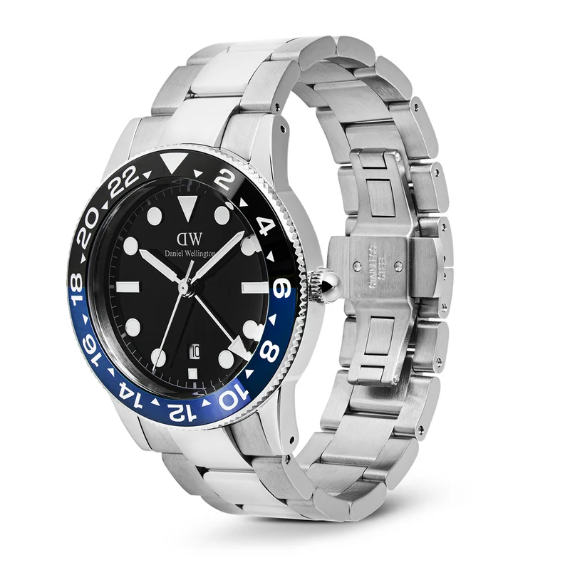 Daniel Wellington Iconic Link Schwarz Blaue Keramiklünette Herren Uhr DW00100921