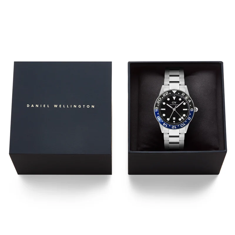 Daniel Wellington Iconic Link Schwarz Blaue Keramiklünette Herren Uhr DW00100921