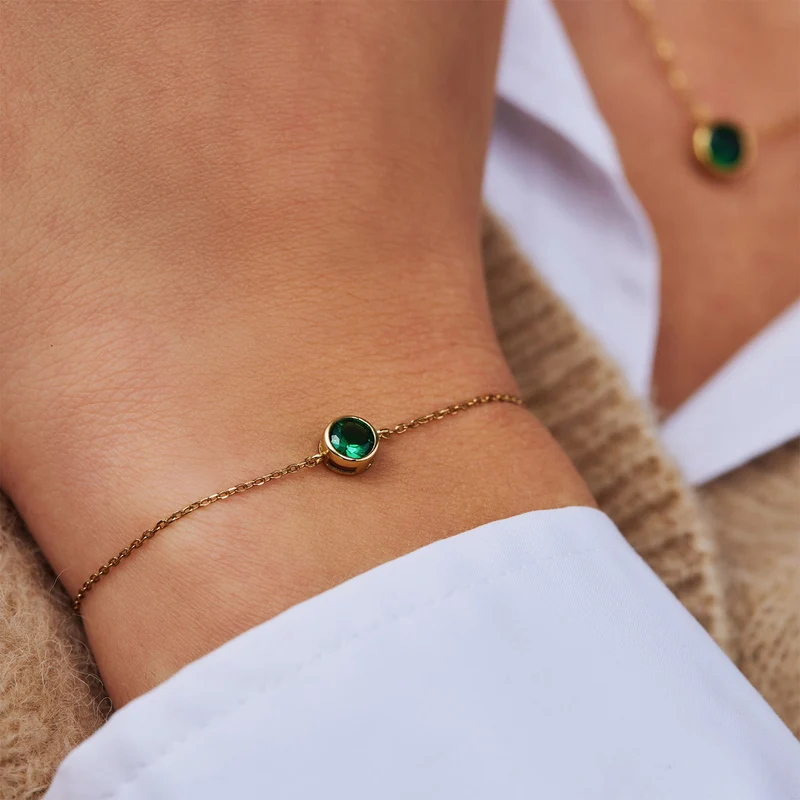 Violet Hamden Venus 925 Sterling Silbernes Vergoldetes Armband mit Geburtsstein VH320010-OCT