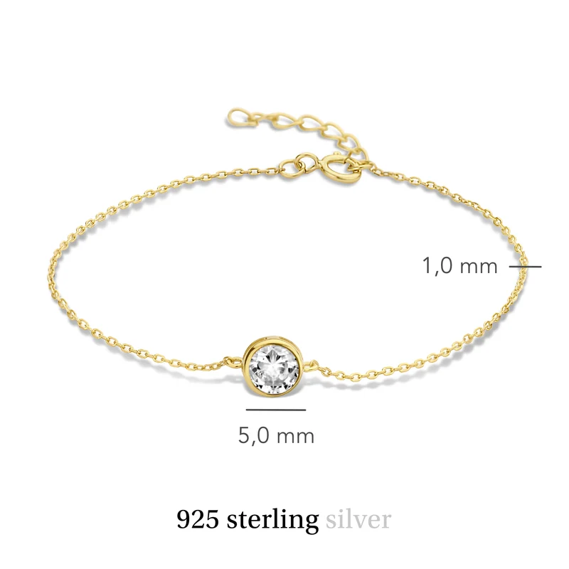 Violet Hamden Venus 925 Sterling Silbernes Vergoldetes Armband mit Geburtsstein VH320010-JUL