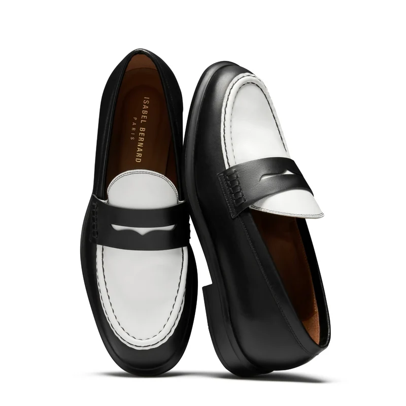 Vendôme Blandine Schwarz und Weiß Kalbsleder Loafers IB51015-10176-37