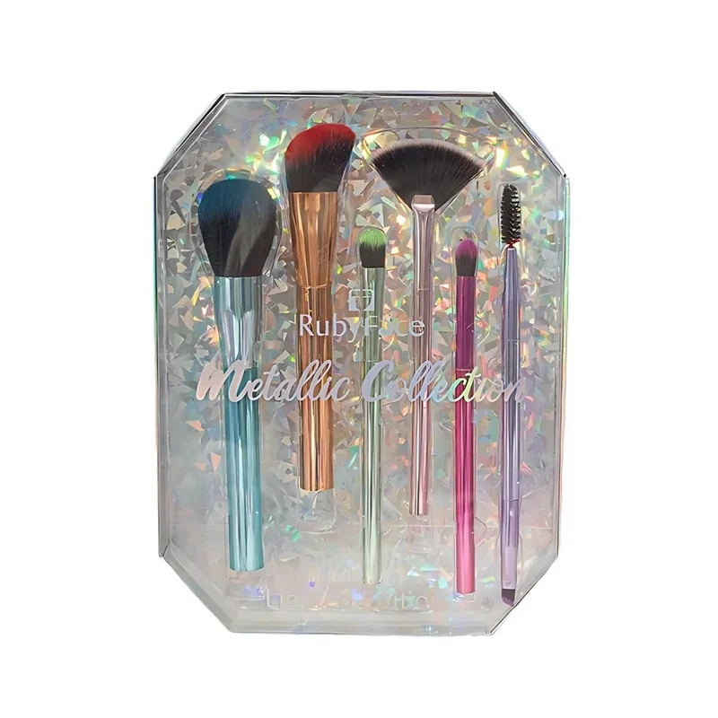RubyFace Metallic Collection – Farbenfrohe Make-up-Pinsel im 6-tlg.