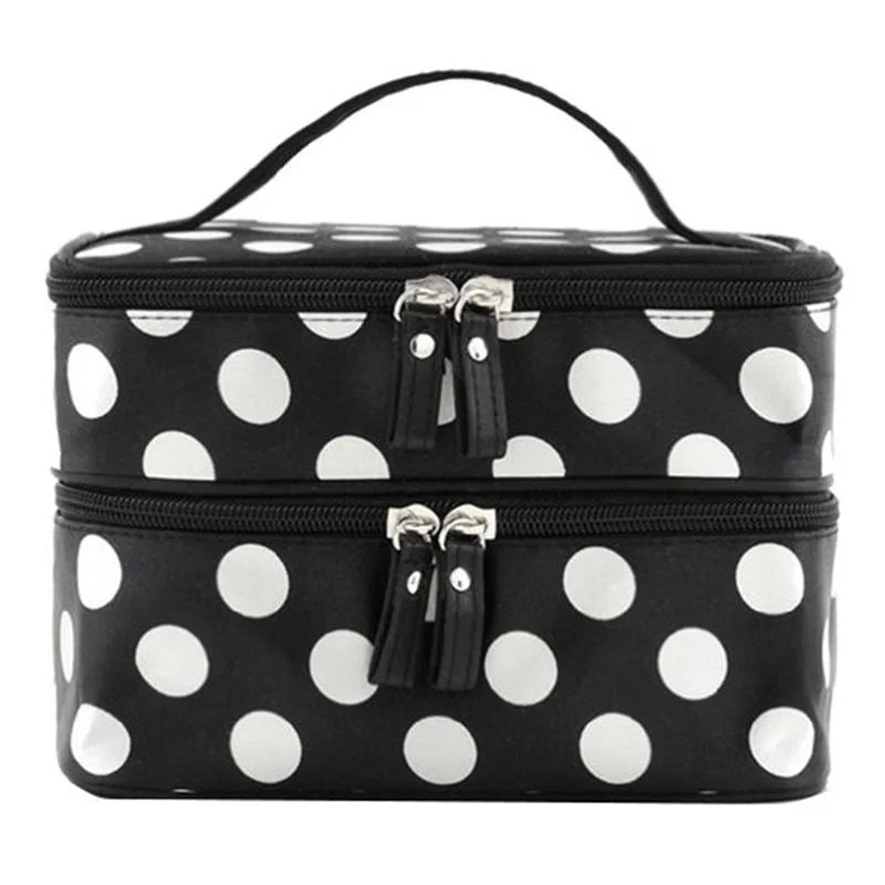 Kosmetiktasche AVERY Dots mit Spiegel und zwei Fächern