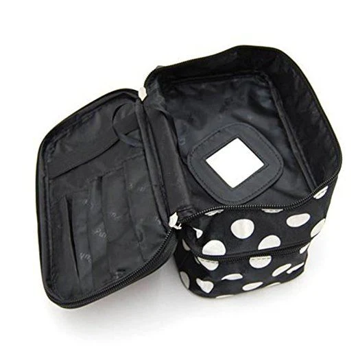 Kosmetiktasche AVERY Dots mit Spiegel und zwei Fächern
