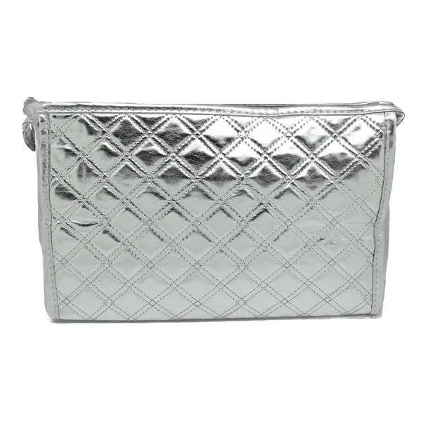 Kulturtasche AVERY NYC – Silber mit Spiegel