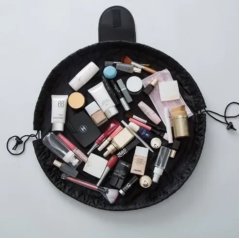 Make-up Reisetasche – Schwarz, zum Aufklappen