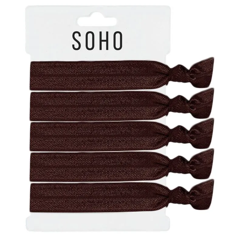 Haargummi SOHO – Warmbraun mit Knoten-Detail