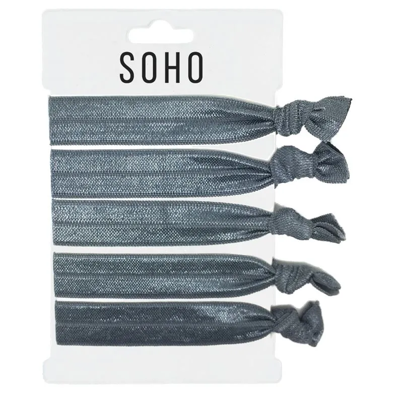 Haargummi SOHO – 5er Pack Total silberfarben