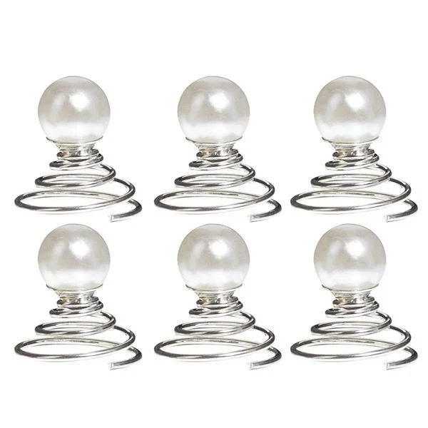 Spiralspange mit Perlen – 12er Pack Weiß von SOHO