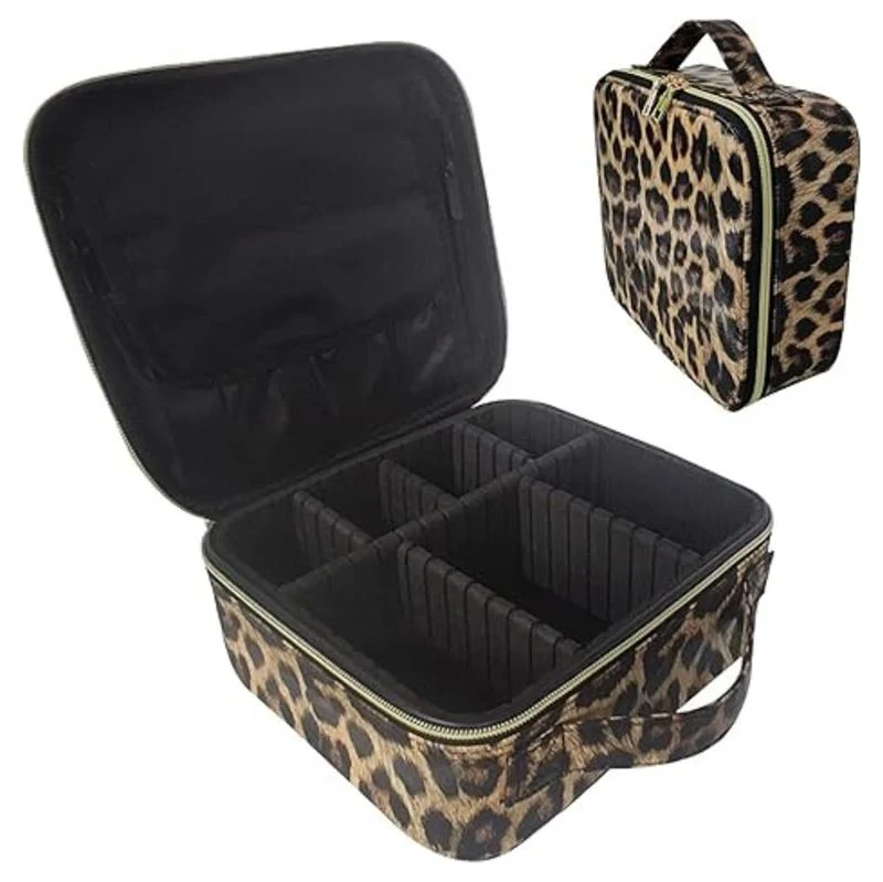 UNIQ Make-up-Reisetasche - Kulturbeutel / Kosmetiktasche für all Ihr Make-up - Leopard
