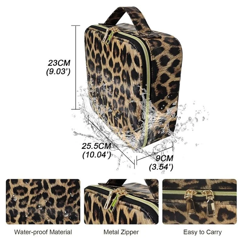 UNIQ Make-up-Reisetasche - Kulturbeutel / Kosmetiktasche für all Ihr Make-up - Leopard