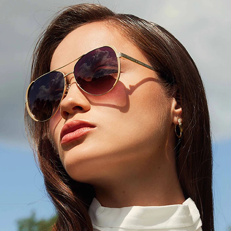 Isabel Bernard La Villette Ruby Goldfarbene Aviator Sonnenbrille IB400004-15-14