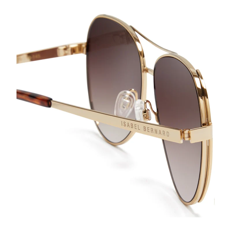 Isabel Bernard La Villette Ruby Goldfarbene Aviator Sonnenbrille IB400004-15-14