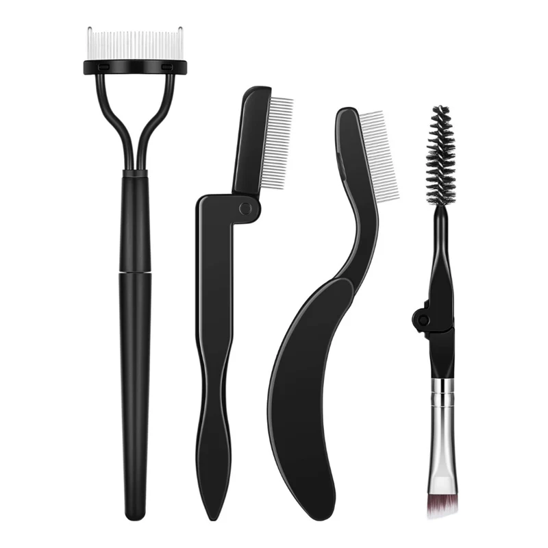 Wimpern- & Augenbrauenbürsten Set – 4er Pack faltbar
