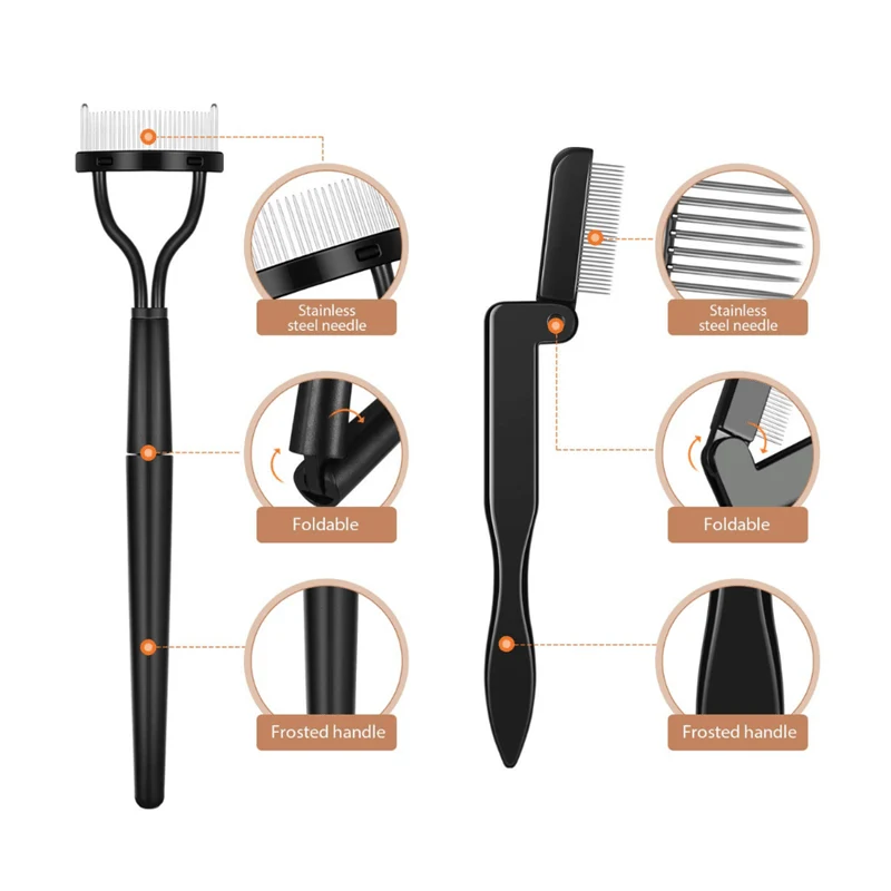 Wimpern- & Augenbrauenbürsten Set – 4er Pack faltbar