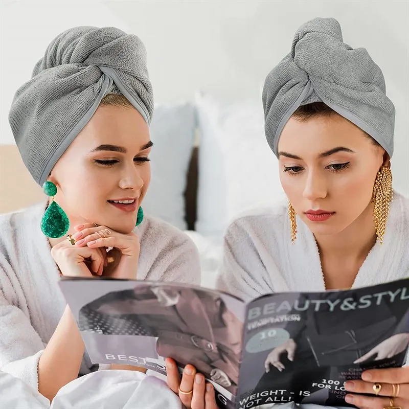 Haarturban Mikrofaser – Schnelltrocknend – Grau
