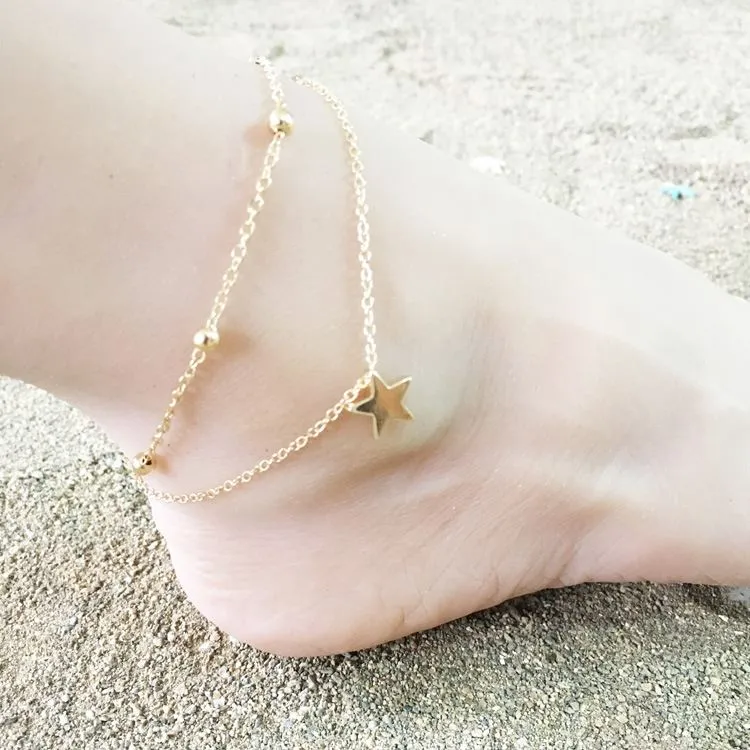 Fußkette mit Stern-Anhänger – Zartes Design