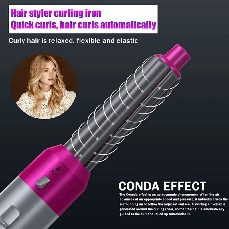 Hot Airstyler - Multistyler, 5-in-1-Set - Für Locken, Wellen, Glätten, Bürsten & Trocknen der Haare