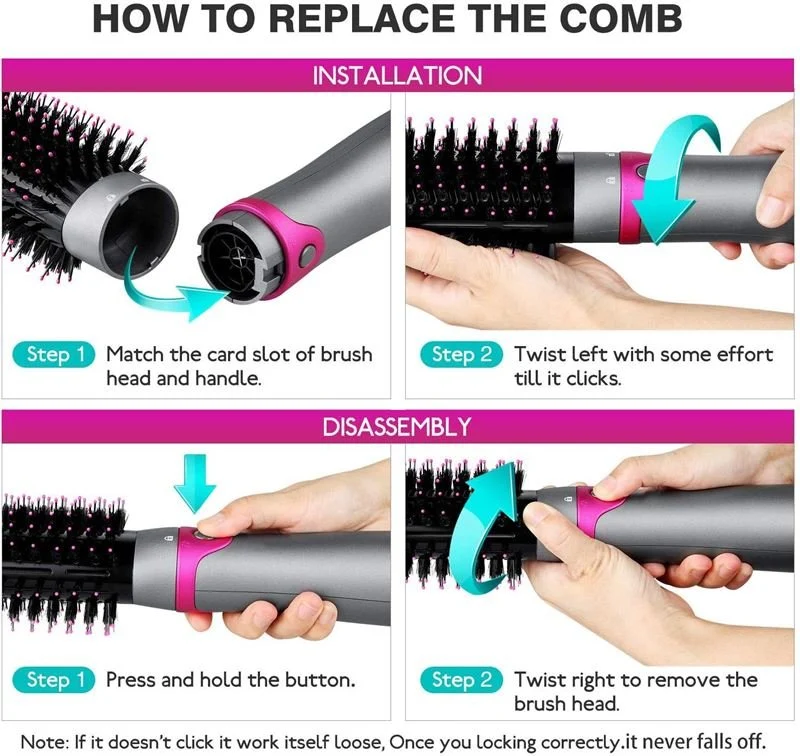 Hot Airstyler - Multistyler, 5-in-1-Set - Für Locken, Wellen, Glätten, Bürsten & Trocknen der Haare