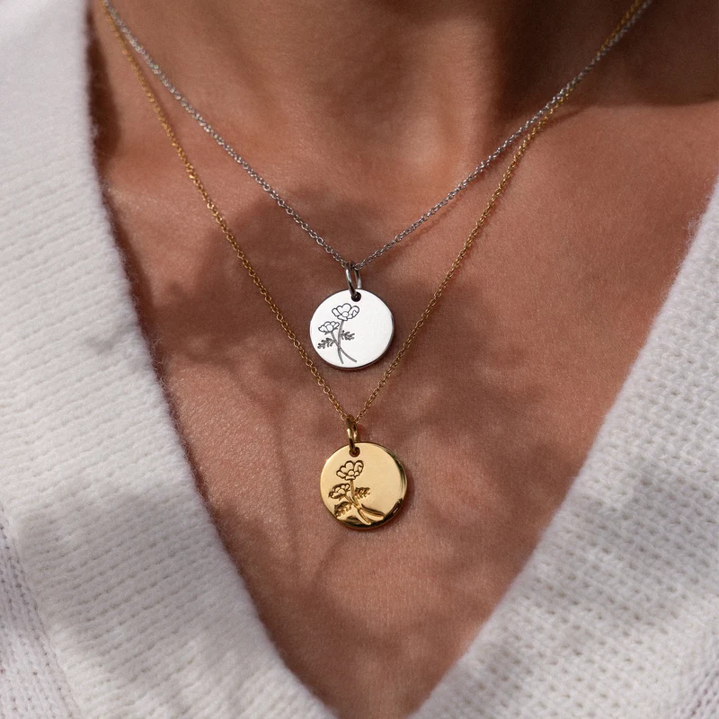 Violet Hamden Venus 925 Sterling Silberne Halskette mit Geburtsblume VH340026-JAN