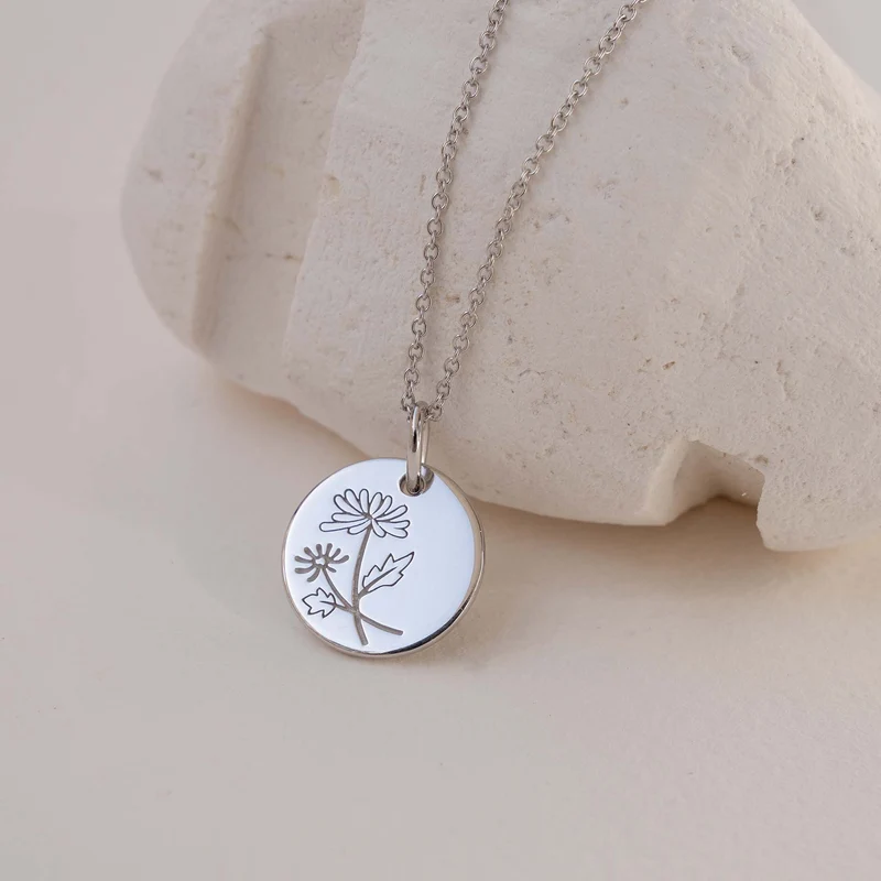 Violet Hamden Venus 925 Sterling Silberne Halskette mit Geburtsblume VH340026-APR