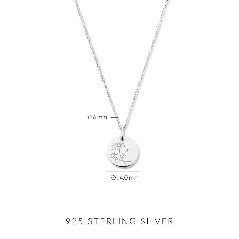 Violet Hamden Venus 925 Sterling Silberne Halskette mit Geburtsblume VH340026-APR