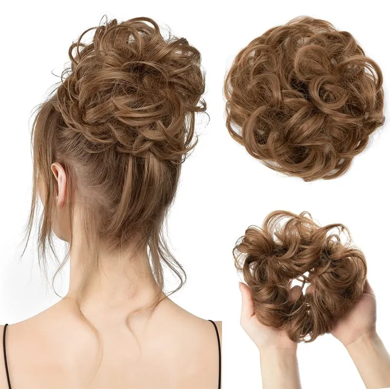Dutt-Haarteil – Messy Curly – Hellgoldbraun