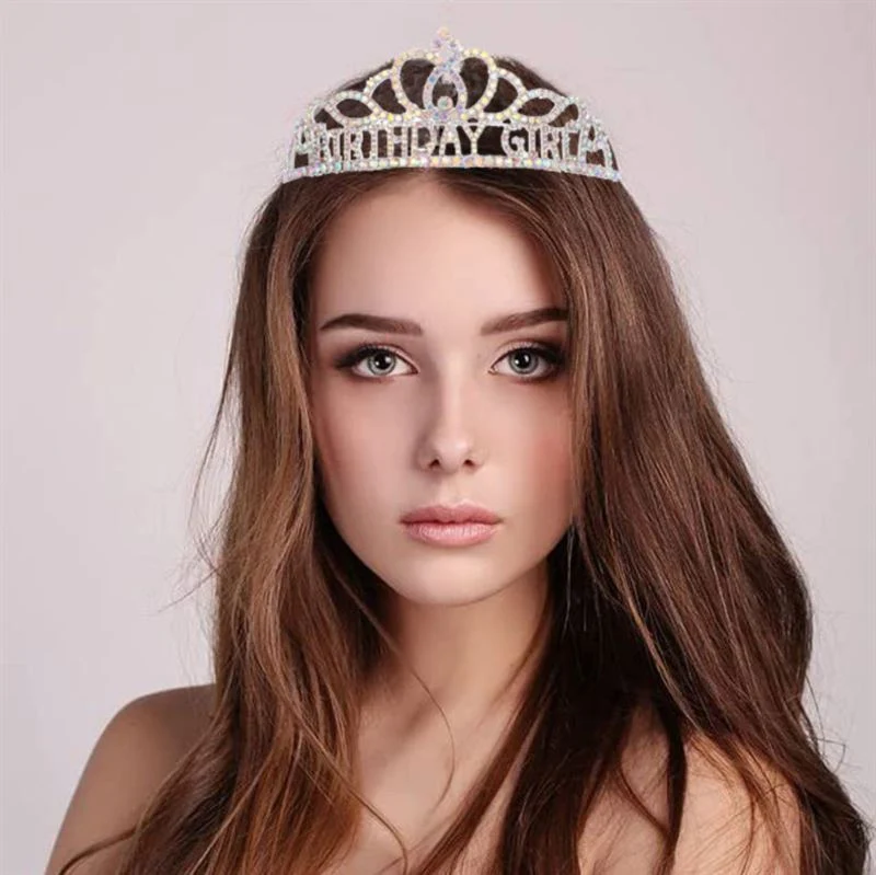 Geburtstagsdiadem Birthday Queen in Gold mit Strass