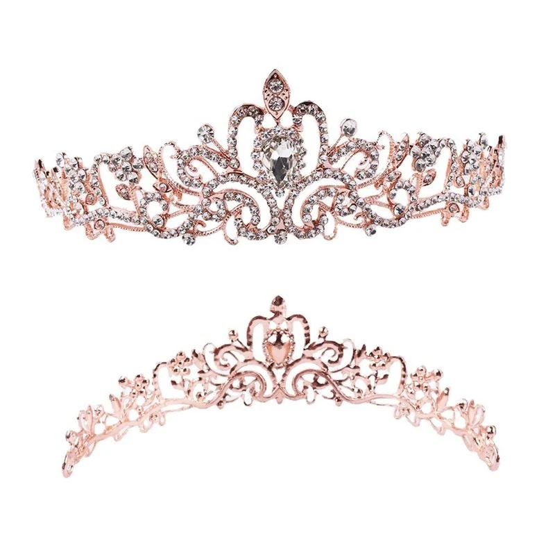 Diadem für Prinzessinnen – Roségold mit Strasssteinen