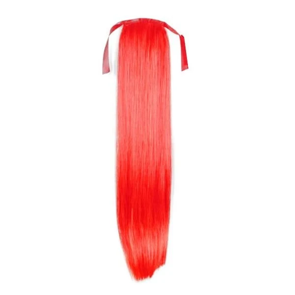 Pferdeschwanz Haarverlängerung – Glatt Rot 60 cm