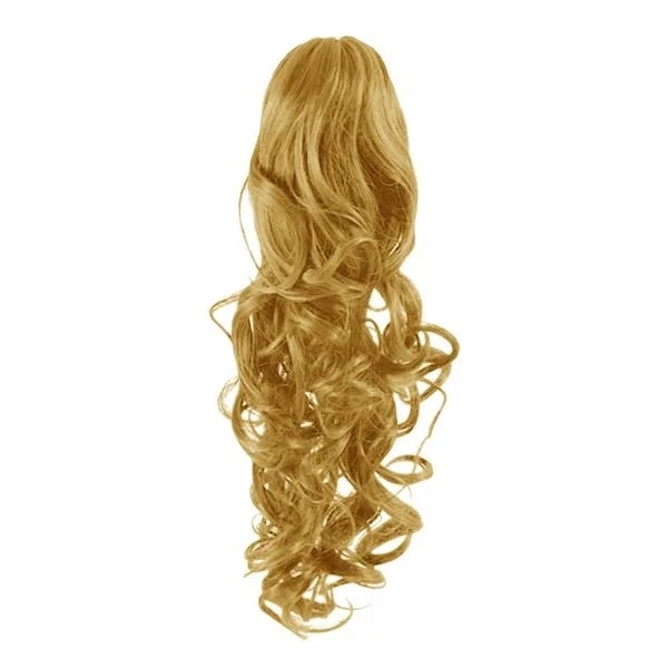 Pferdeschwanz-Haarverlängerung – Lockig, Mittelblond, 60 cm