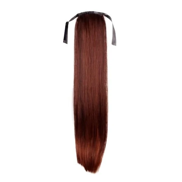 Pferdeschwanz Haarverlängerung – Rot, Glatt, 60 cm