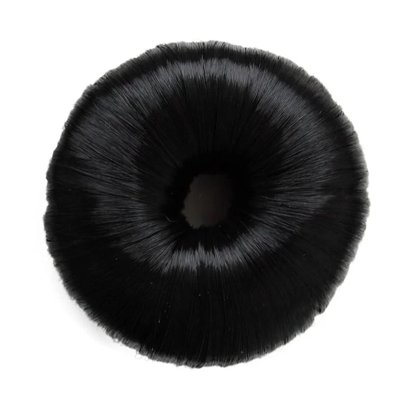 Haar-Donut mit Kunsthaar – 4 cm – Schwarz & Braun