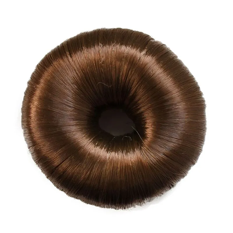 Haar-Donut mit Kunsthaar – 4 cm – Schwarz & Braun