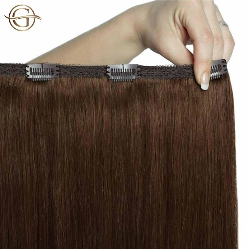 Clip-on Haarverlängerungen #4 Braun - 7 Sets - 50 cm | Gold24