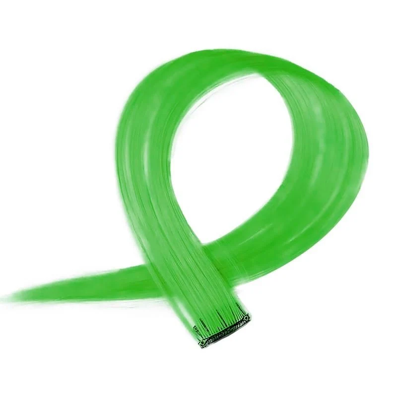 Clip-in Haarsträhne in Limegrün, 50 cm, Crazy Colour