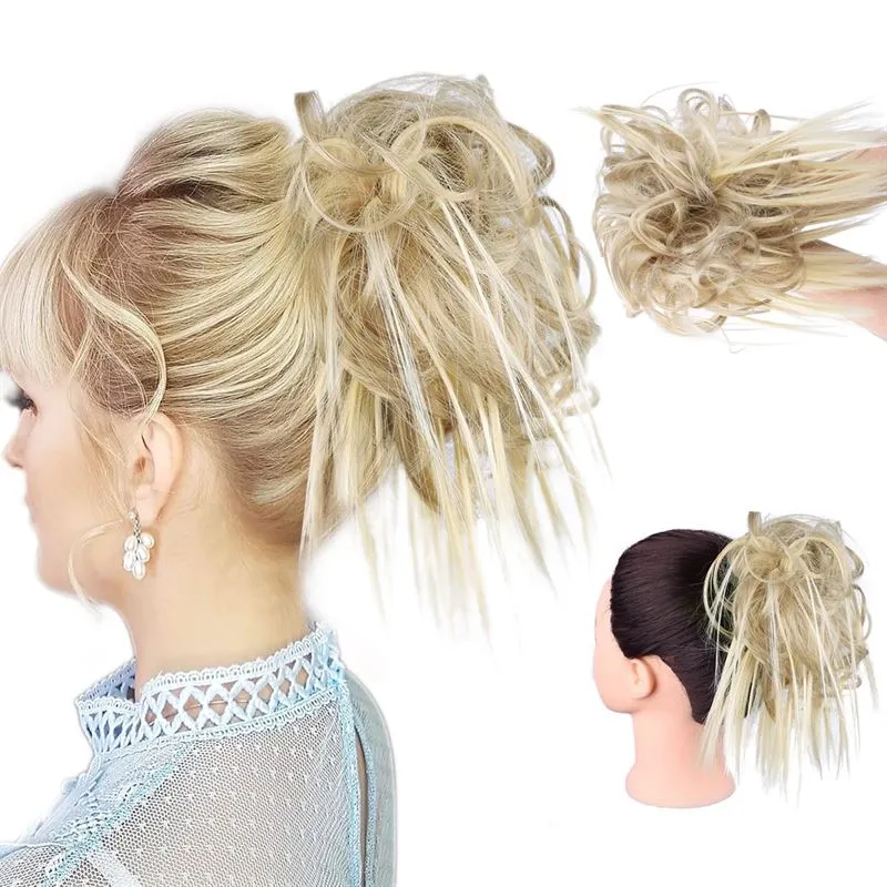 Messy Curly Dutt-Haarteil – Aschblond #27B/613