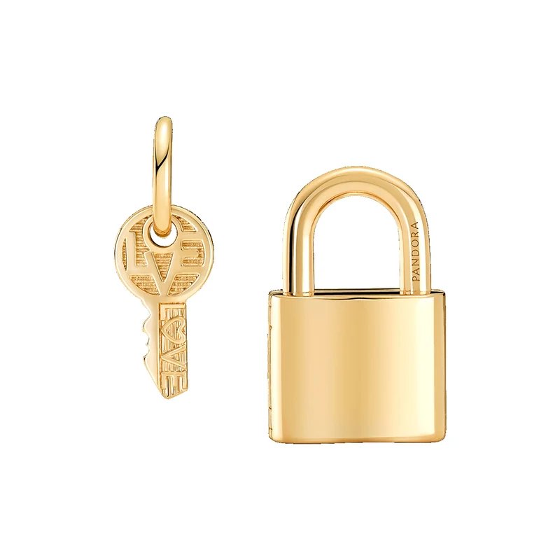 Pandora Moments Goldfarbene Padlock & Key Charm 760088C01