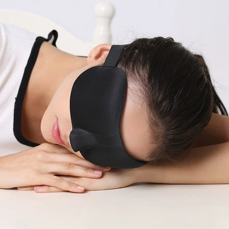 3D Schlafmaske – Schwarz mit ergonomischem Design