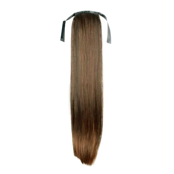 Pferdeschwanz-Haarverlängerung – Glatt Hellbraun 60 cm