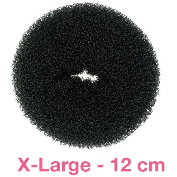 Haar-Donut – Schwarz – 12 cm