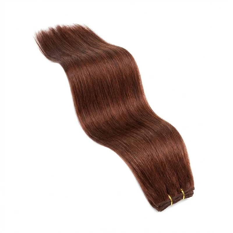 Haarverlängerung Haartresse – Rotbraun 50 cm mit Clips