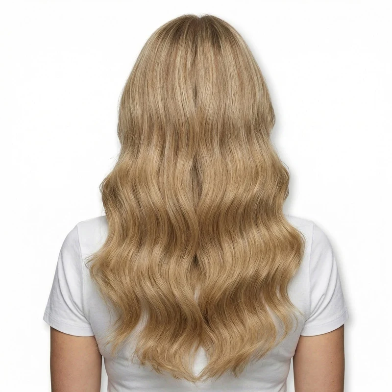 Haarverlängerung Weft – Mittelblond 50 cm