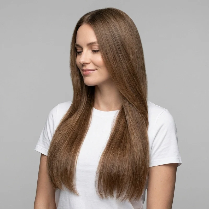 Haarverlängerung Tresse – Hellbraun 50 cm