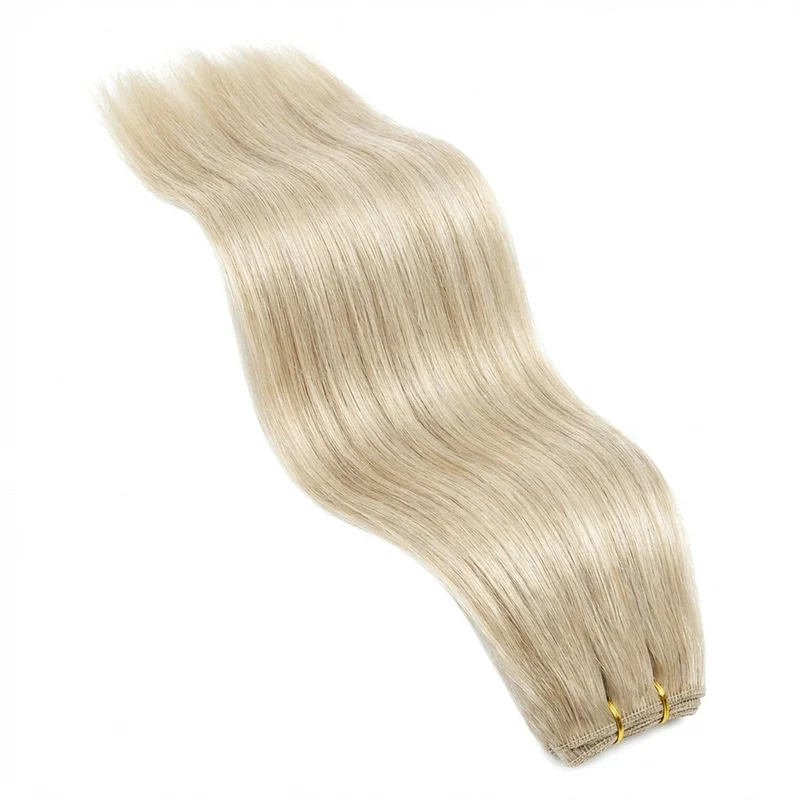 Haarverlängerung – Platin blond 50 cm