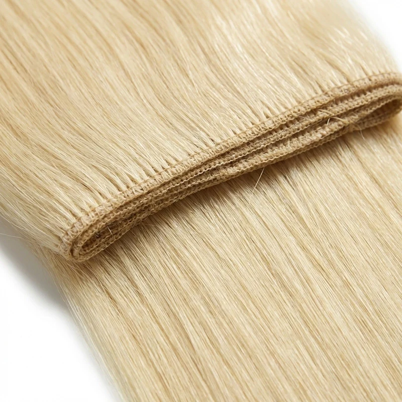 Haarverlängerung – Platin blond 50 cm